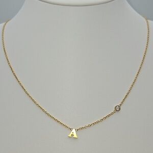 ✨2/$10✨ Letter A Initial and Diamond Necklace 19'' Stainless Steel